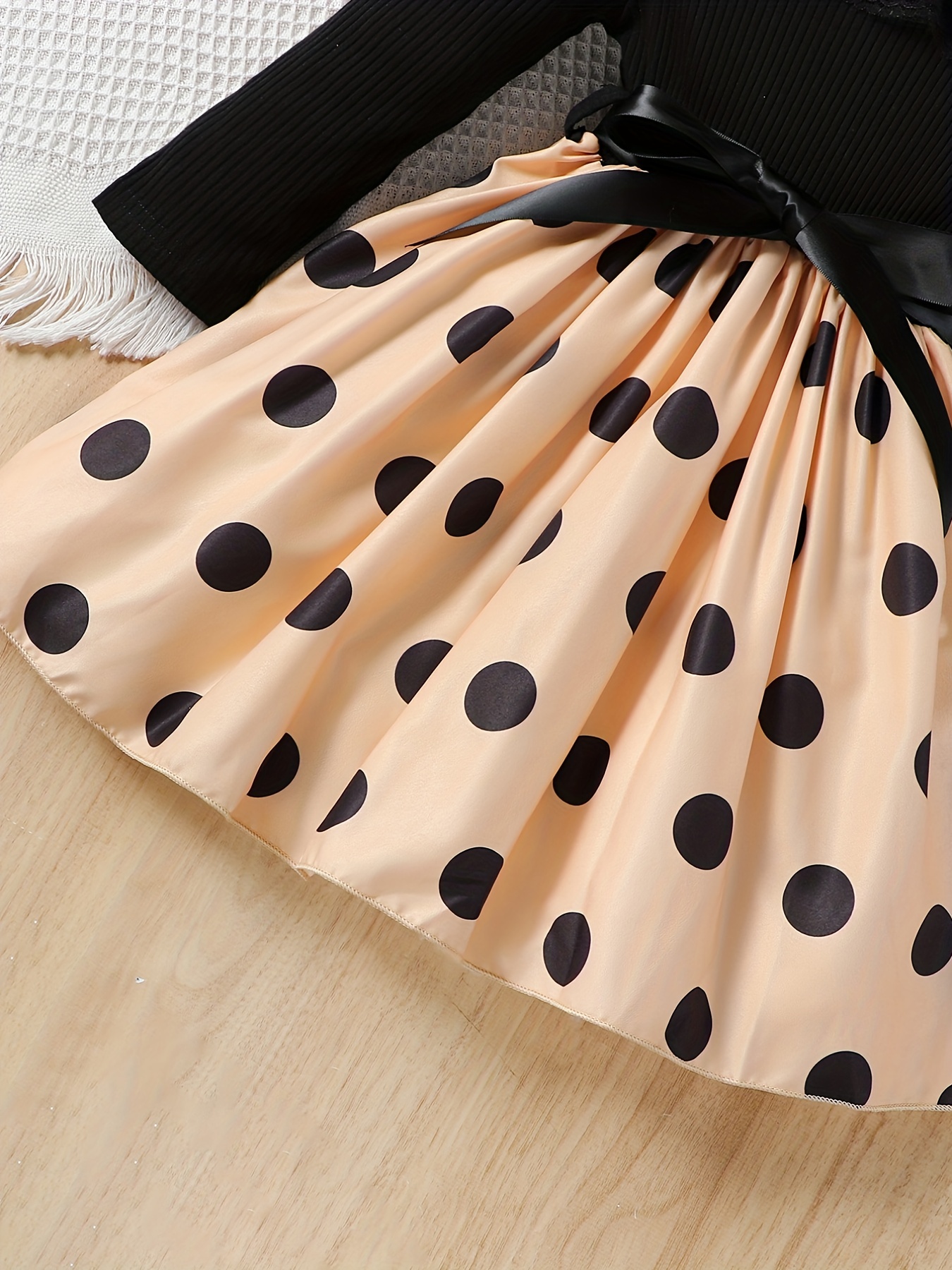 Polka dot skirt with lace cheap trim