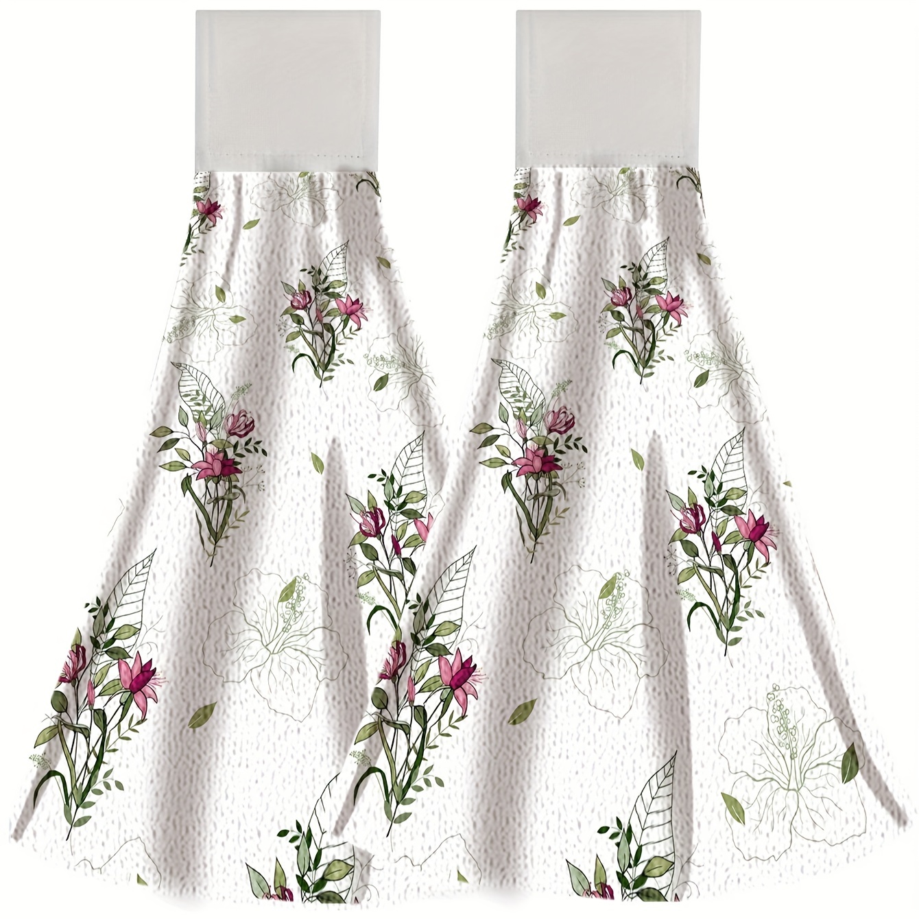 Flower Pattern Fingertip Towels, Hanging Towel For Wiping Hands