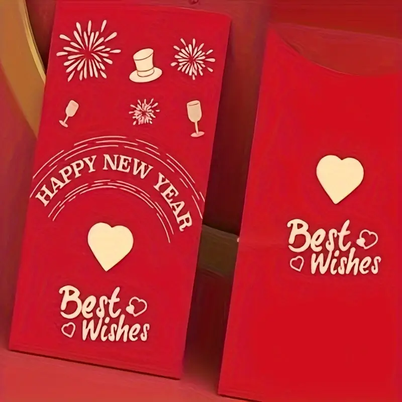 2pcs 2024 Red Envelope Happy New Year, Christmas Red Pocket Envelopes, 2024  Spring Festival New Year Money Envelopes