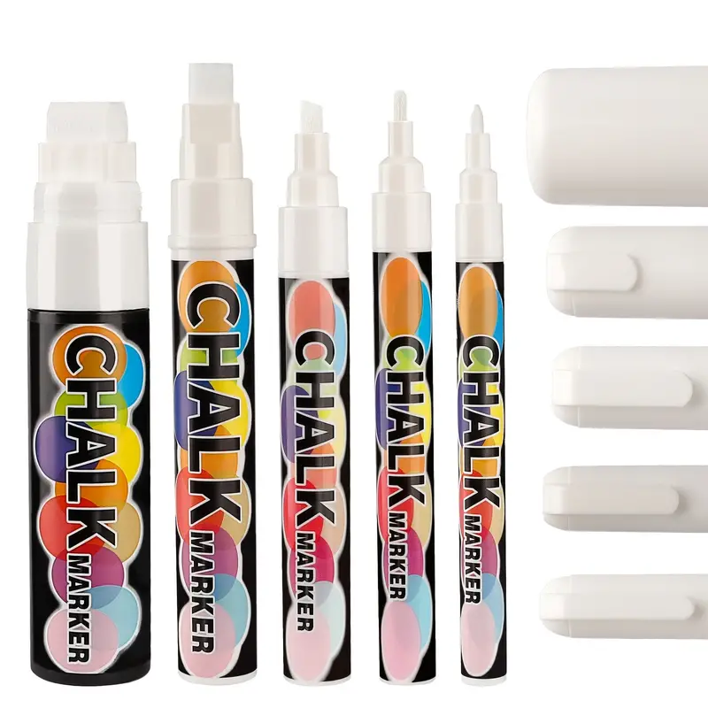 White Chalk Pens 5pcs Pack White Liquid Chalk Markers With 2 - Temu