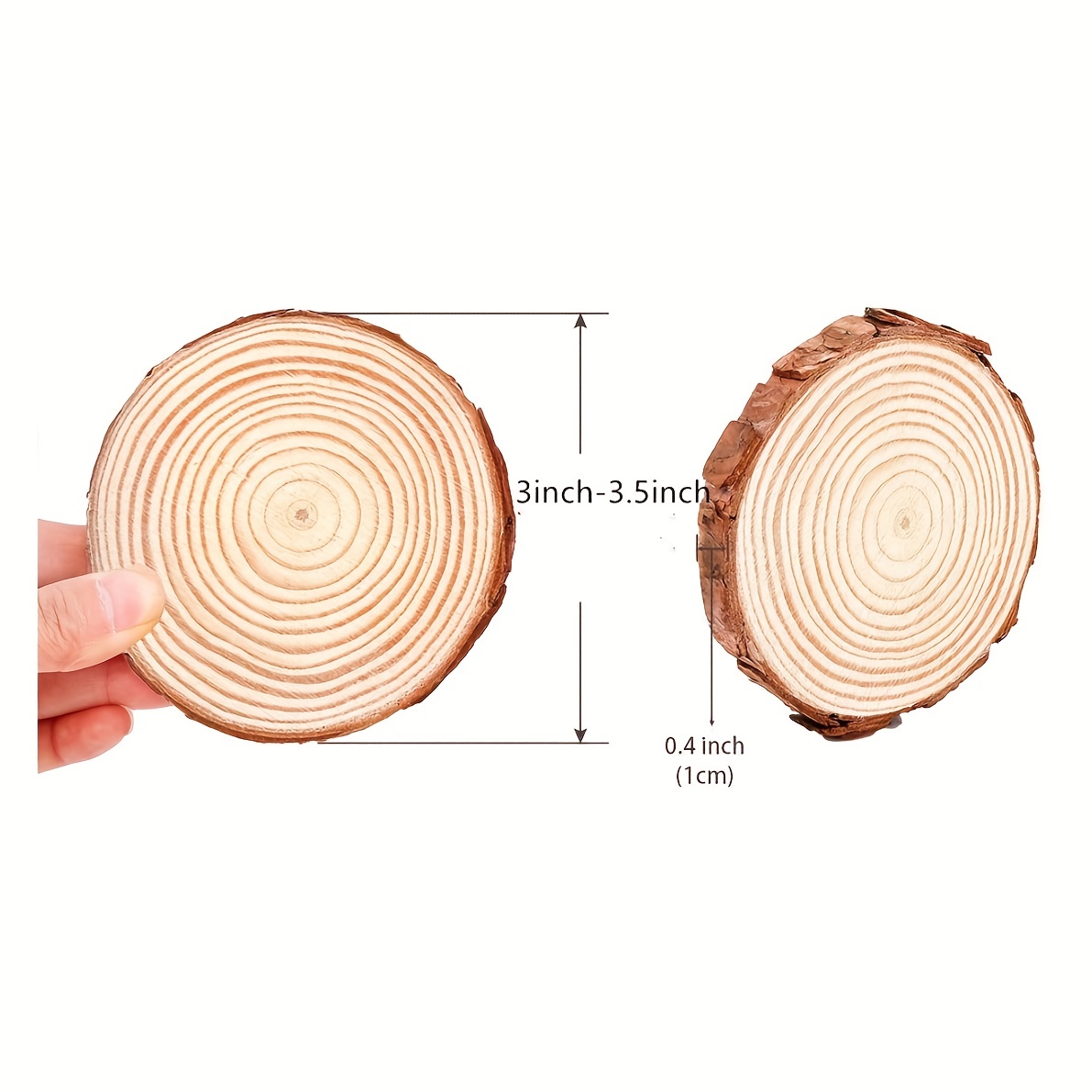 Round Wood Circles Crafts Wood Circles Natural Round Wood - Temu