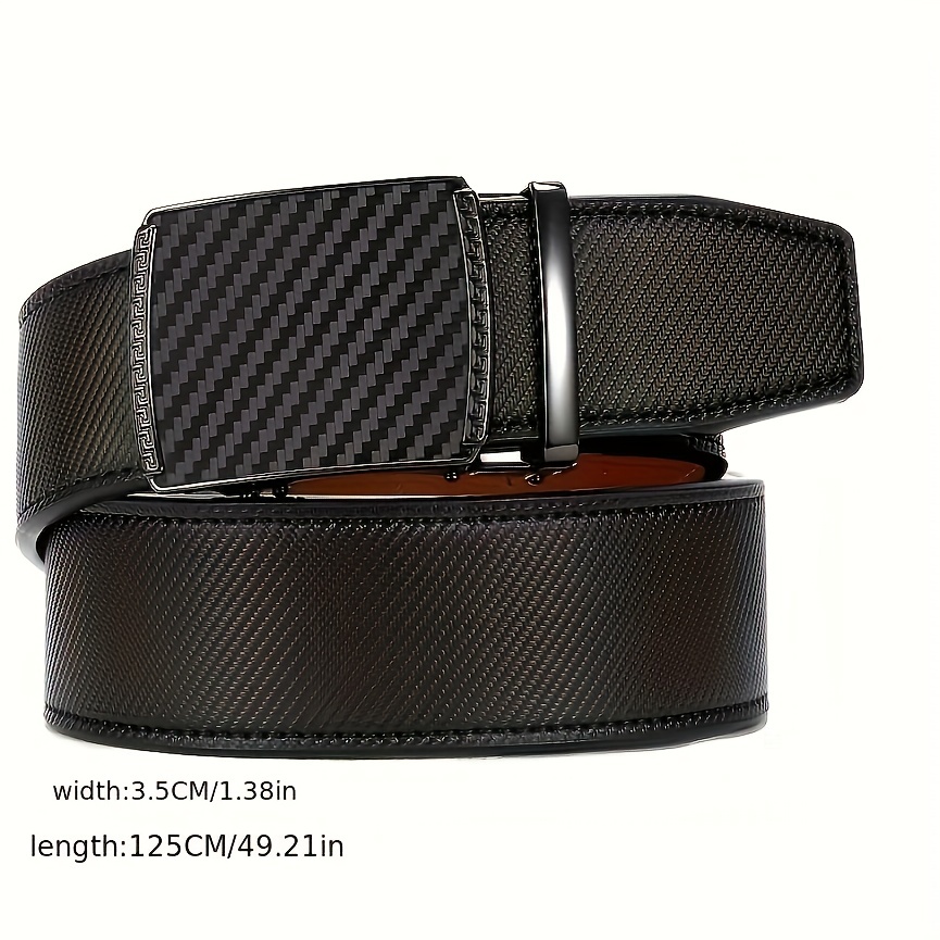Yooran Ratchet Belt For Men Calfskin Leather Belt Automatic Buckle Business  Suit Waist Strap - Temu