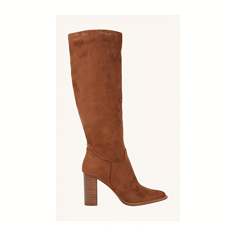 The Poston Faux Suede Thigh High Boot In Chestnut • Impressions