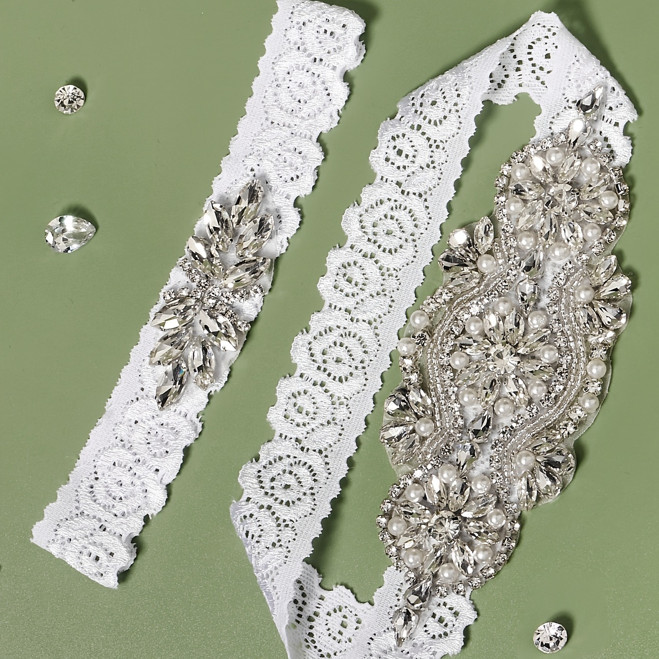 Faux Pearl And Rhinestone Garter Wedding Garter Belt With - Temu