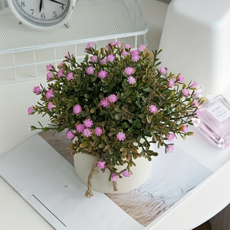 Pink Baby's Breath Dried Flowers,Christmas and Halloween,Vase