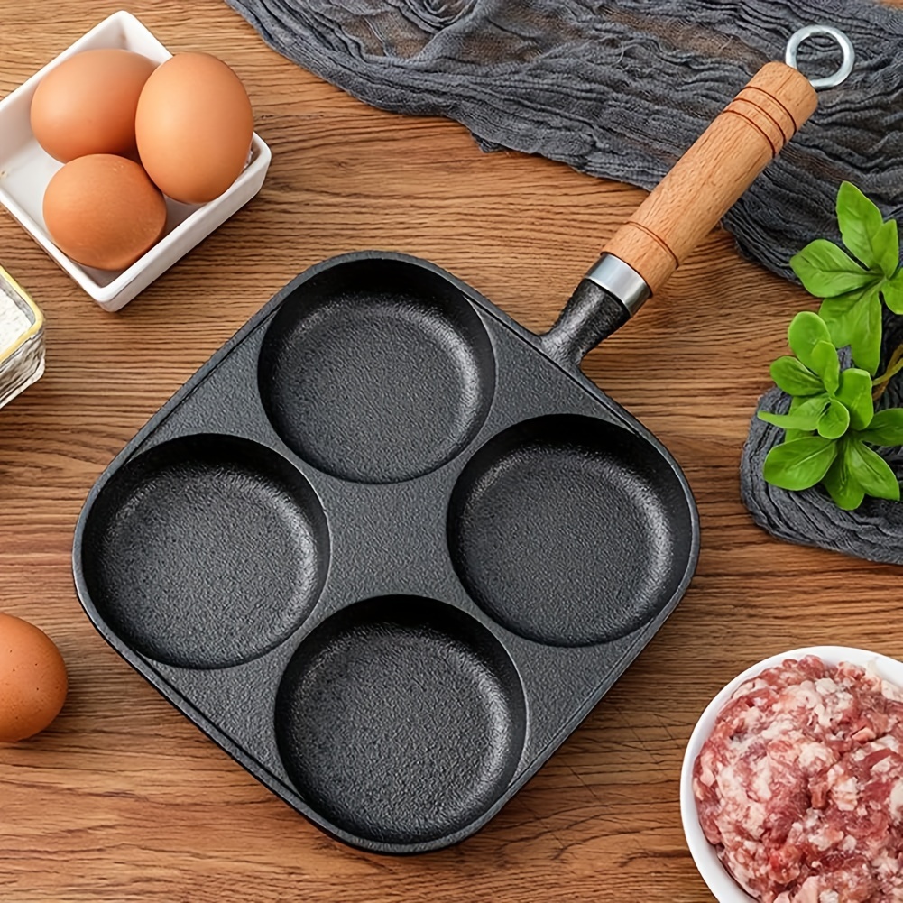 Egg Frying Pan, Nonstick Pancake Pans With 4 Holes, Pancakes Maker With  Handle, Crepe Pan For Breakfast Eggs, Kitchen Utensils - Temu
