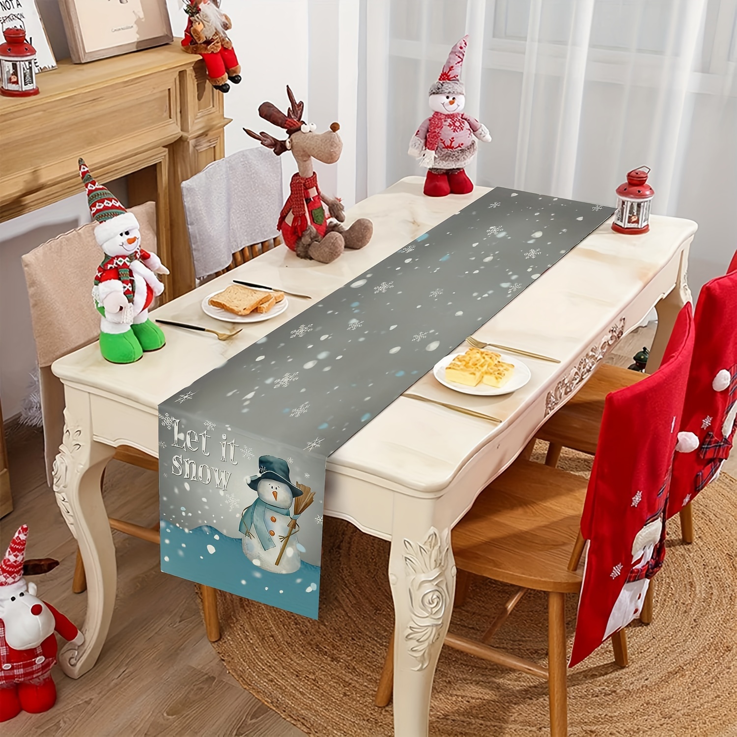 Snowflakes Table Runner, Winter Table Runner, Christmas Table