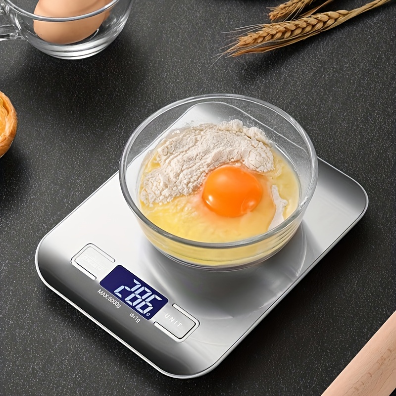 Stainless Steel Digital Scale, Rechargeable Food Weight Measuring Scale,,  Usb And Battery Dual Use (aaa Battery Not Inlcuded), Gram Scale For Baking  & Food Weighing - Temu