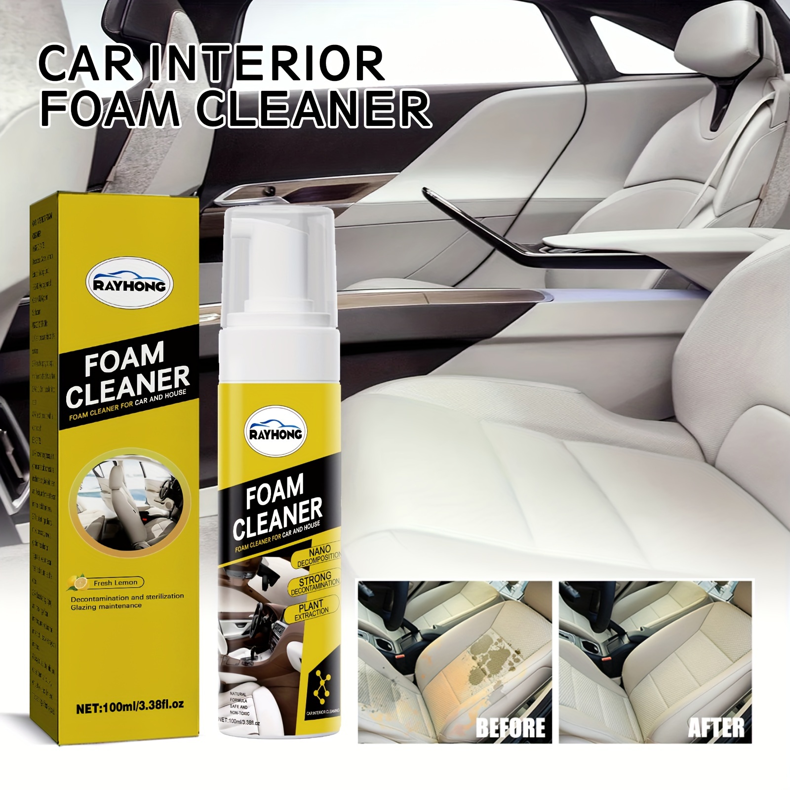Car Interior Cleaner Dust Remover Leather Cleaner Dash - Temu