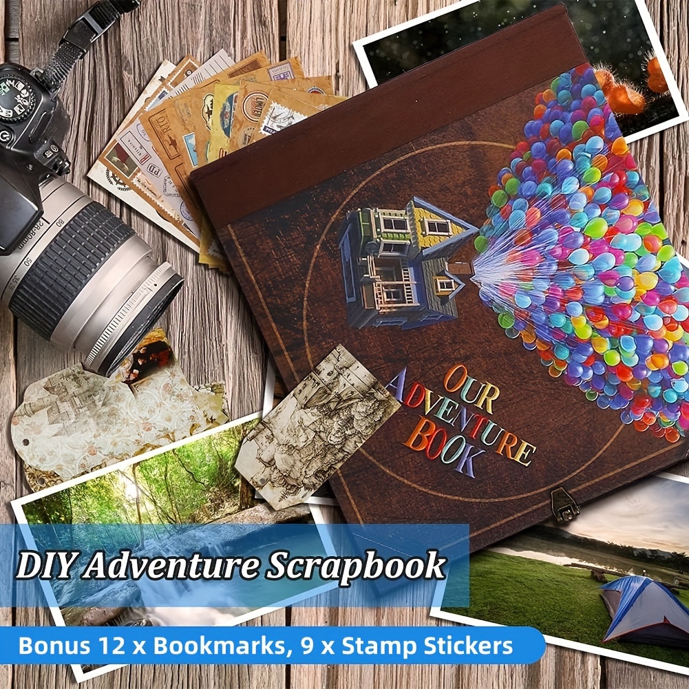  WEDPLAN Vintage Our Adventure Book - 8.8x7.5 148 Pages Up DIY  Scrapbook,Hardcover Journal Gifts Photo Album for Friends, Couples  Anniversary, Wedding, Travelling (S9 Balloons)