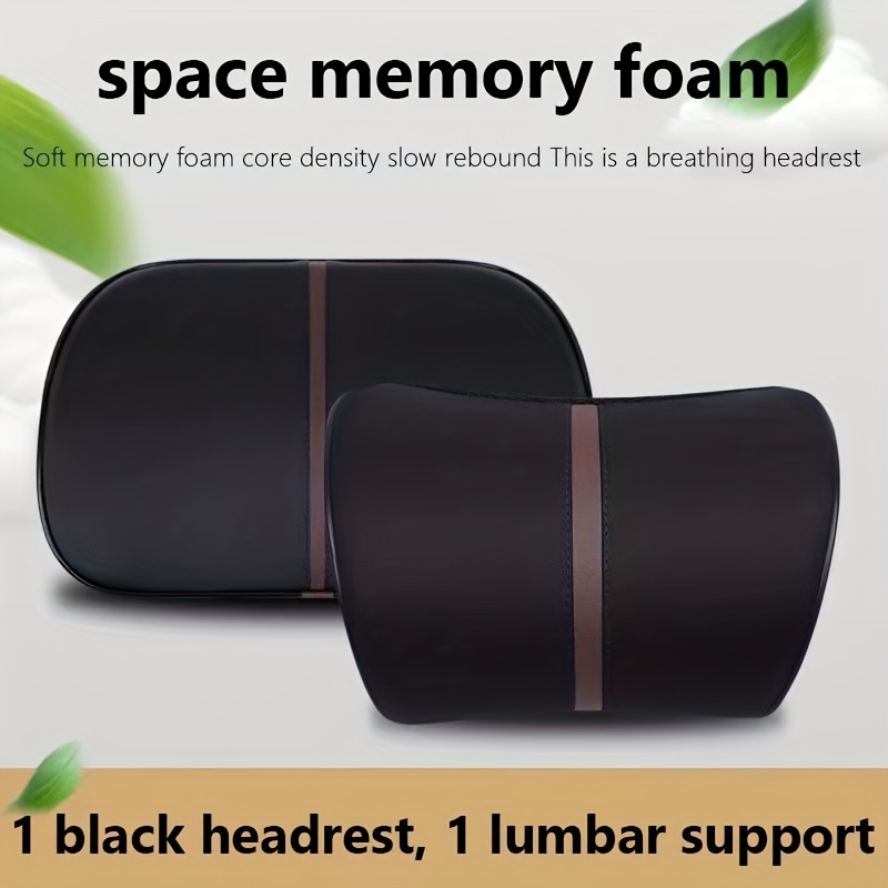 Memory Foam Car Neck Pillow Lumbar Support Set