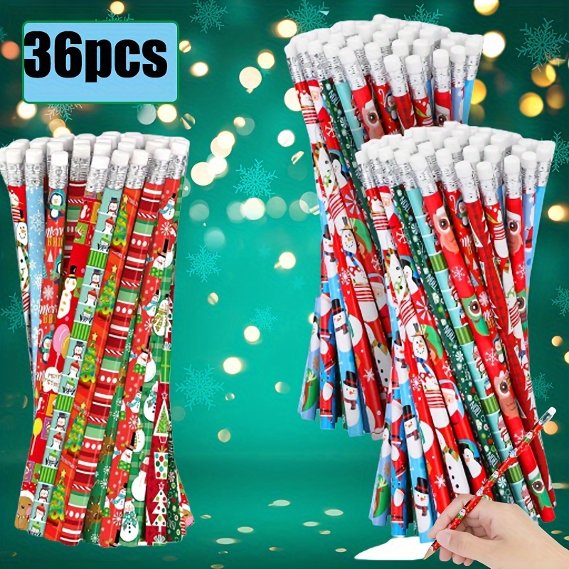 Christmas Pencils With Eraser For Christmas Party Favors - Temu