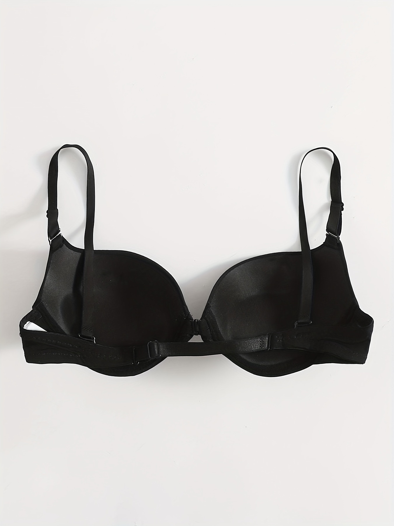 Simple Solid T shirt Bras Comfy Front Buckle Push Bra - Temu Canada