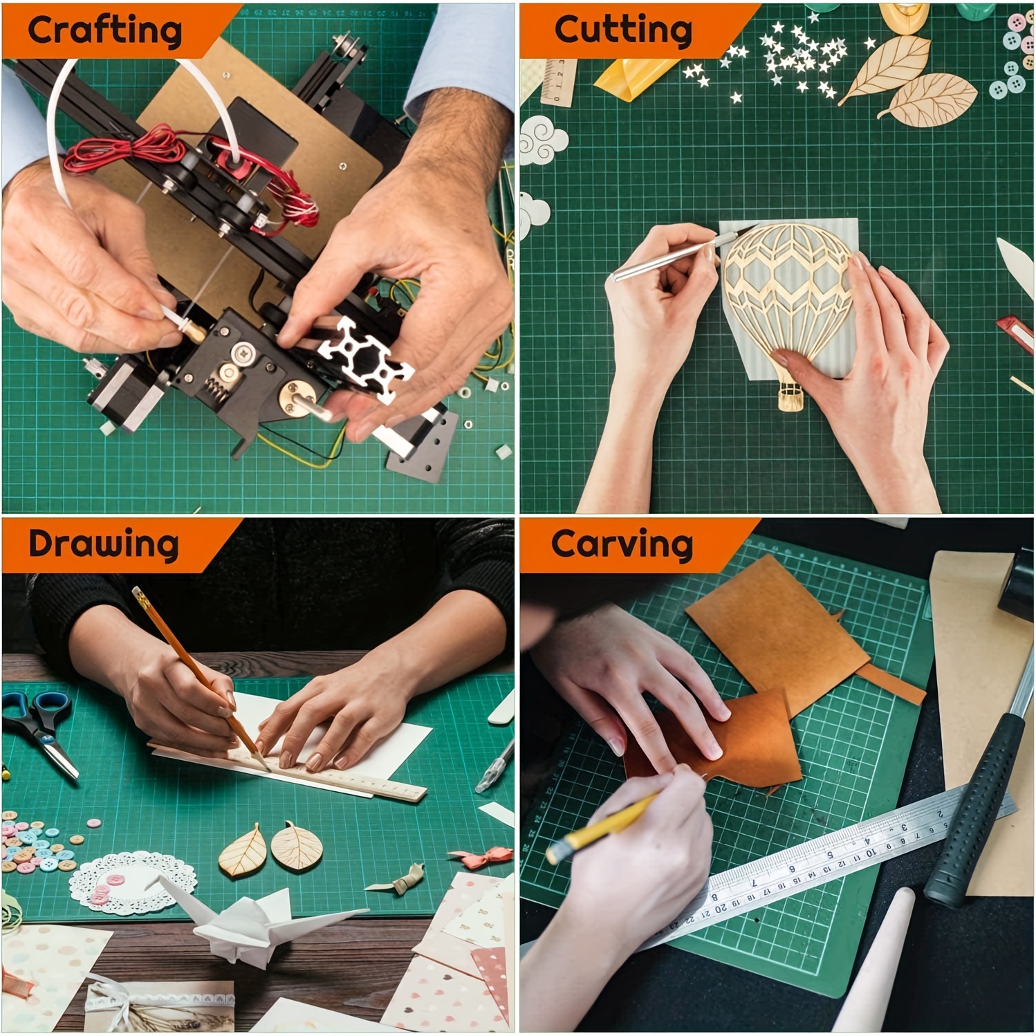 Art Self Healing PVC Cutting Mat, Double Sided, Gridded Rotary Cutting Board  for DIY Craft, Fabric,Sewing, Scrapbooking Project