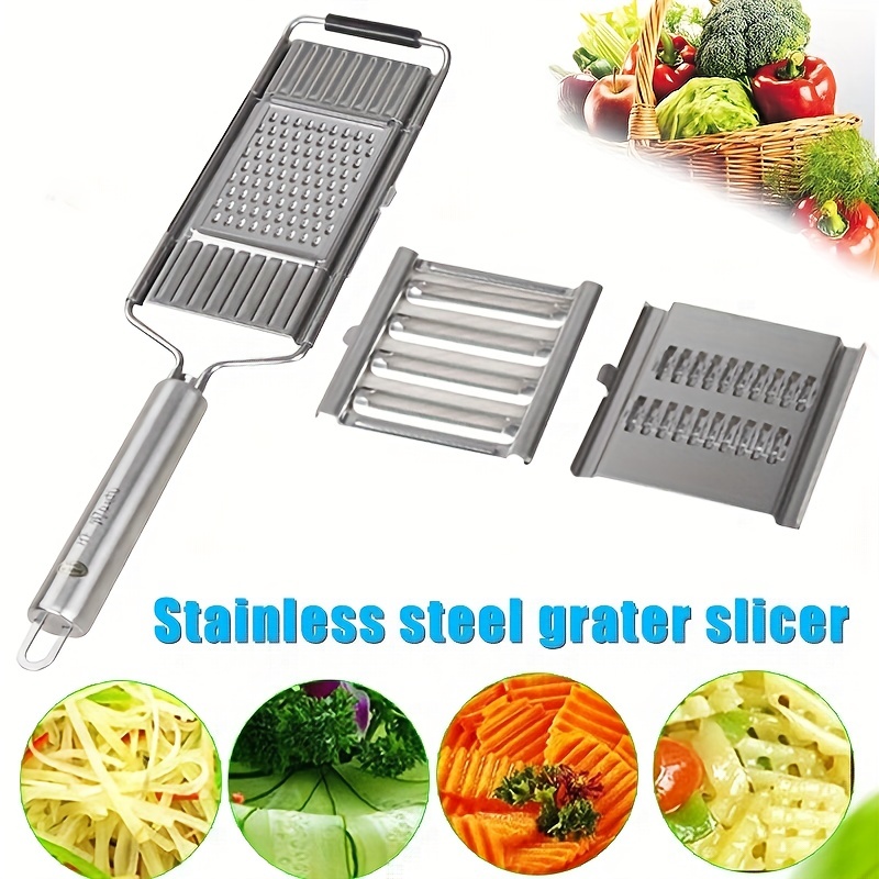 3Pcs Vegetable Shredder Sharp Blade Stainless Steel Fruit Grater 3