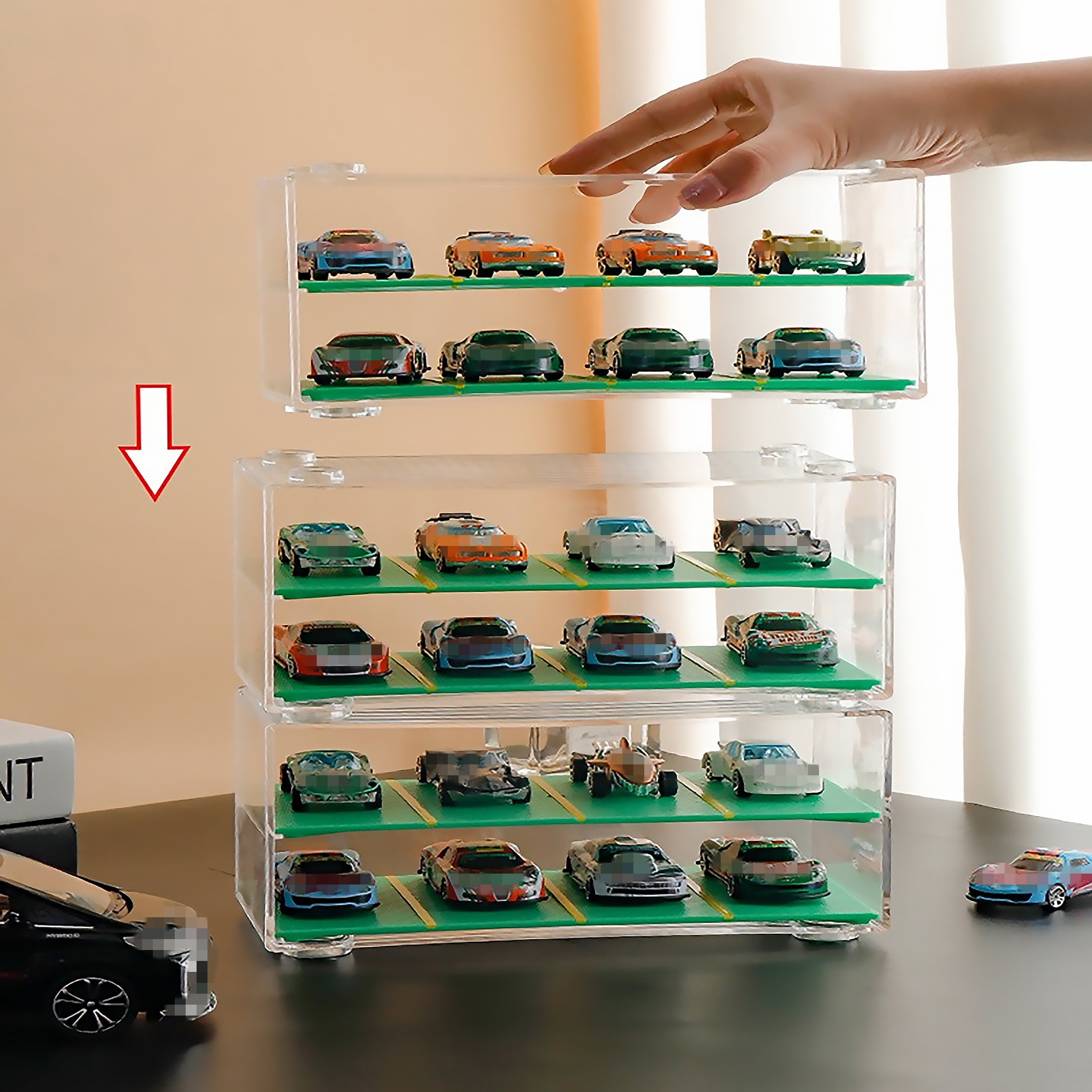 Toy Car Storage Organizer Display Cases With 48 Compartments - Temu