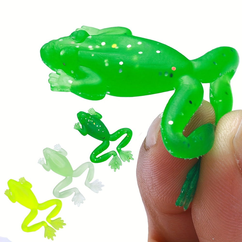 2 Rubber Plastic Squeaky Toy Figure Frog Toad Amphibian Squeakers