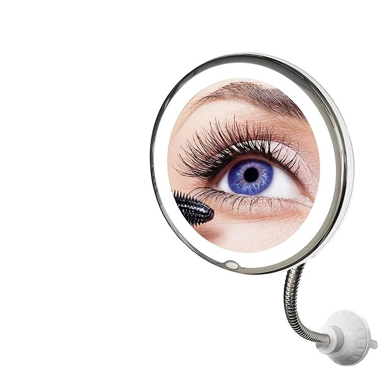 Miroir grossissant, Ohjijinn Miroir pliant portable avec miroir de  maquillage à lumière LED, loupe 10X, mini