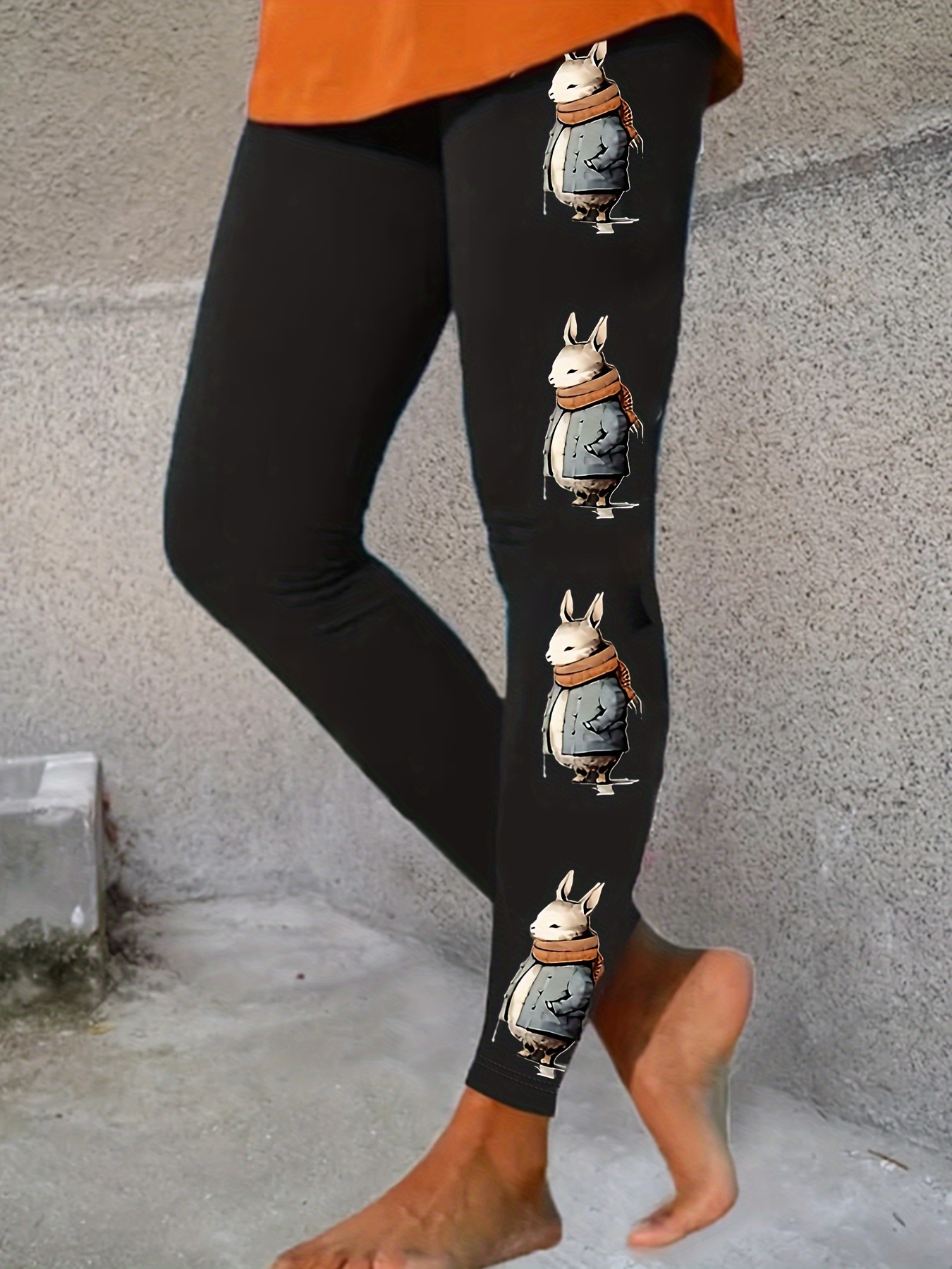 Easter Bunny Gnomes Print Skinny Leggings Cute Every Day - Temu Canada