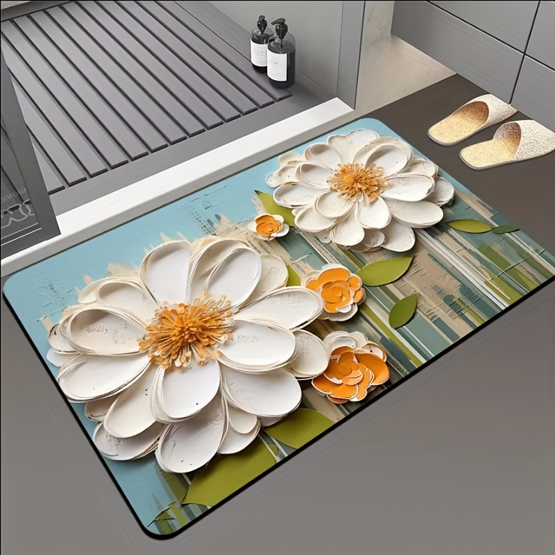 Small Fresh Expansion Flower Diatom Mud Floor Mat Bathroom