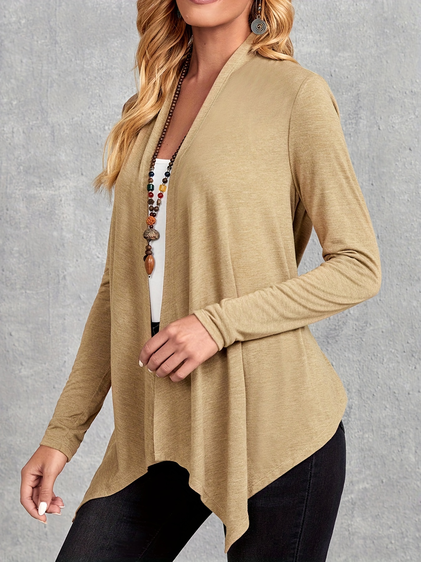 Long sleeve asymmetrical deals cardigan sweater