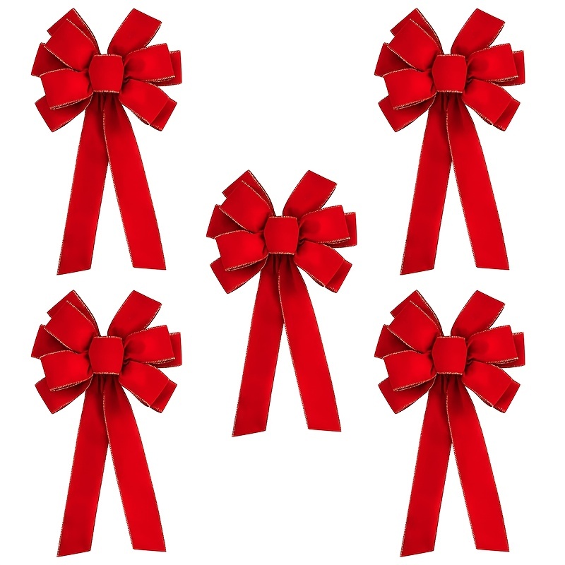 In Stock Large Red Velvet Christmas Ribbon Bow - Temu