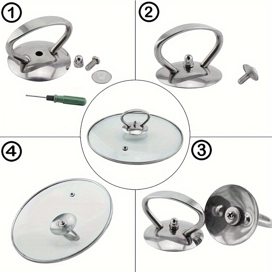Poignée de couvercle universelle en acier inoxydable - robuste et facile à