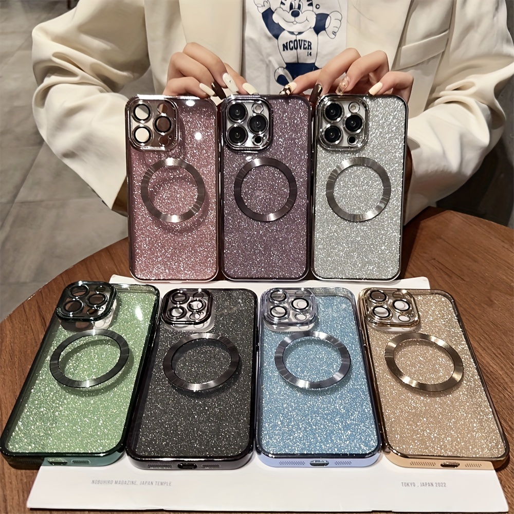 for iPhone 14 Pro Max Glitter Plating Case, Cute Luxury Bling