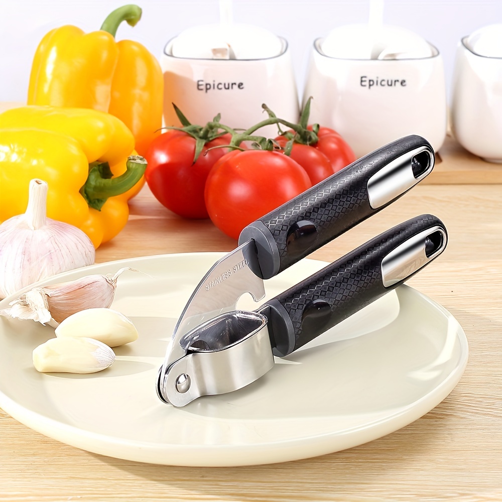 Laser Textured Non-slip Garlic Press And Crusher With Silicon Roller  Peeler. Rust Resistant And Easy To Squeeze, Dishwasher Safe For Easy  Cleaning, Kitchen Utensils - Temu Germany