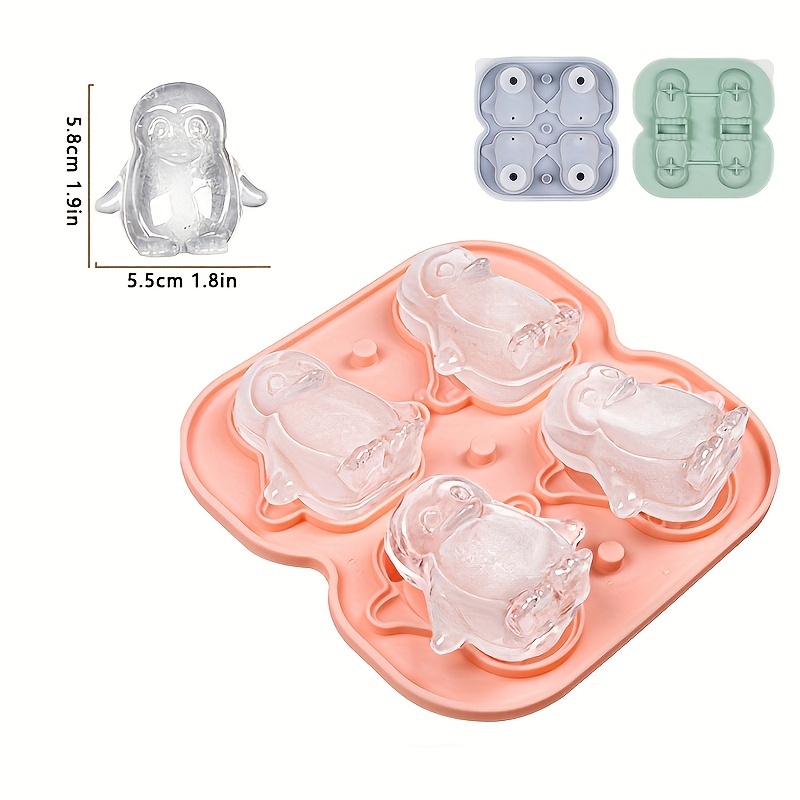 Polar Bear and Penguins Silicone Ice Mold 2pcs Set, for Party, Whisky,  Cocktail & More