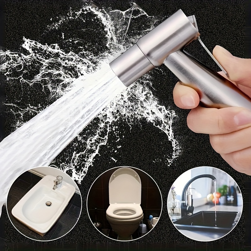 Acquista Spruzzatore per bidet portatile in acciaio inossidabile Rubinetto  per bidet da bagno freddo Valvola a getto Set doccia per clistere nero