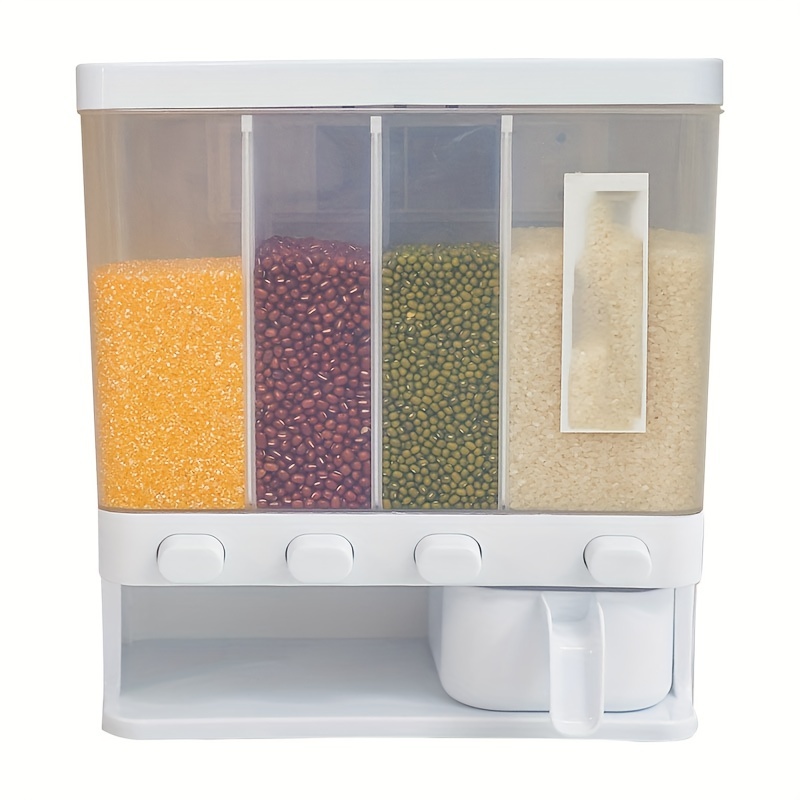 Rice Bucket, Portable Transparent Cereal Storage Container With Pour Spout,  Moisture-proof Insect-proof Sealed Storage Box For Rice, Cereals, Grains,  Flours, Pet Food, Airtight Rice Dispenser, Food Jars & Canisters, Home  Kitchen Supplies 