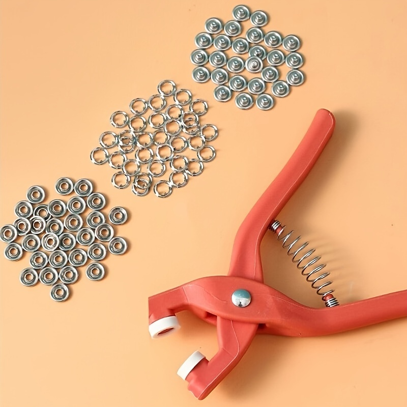 Diy Metal Snaps Buttons With Fastener Pliers Press Tool Kit - Temu