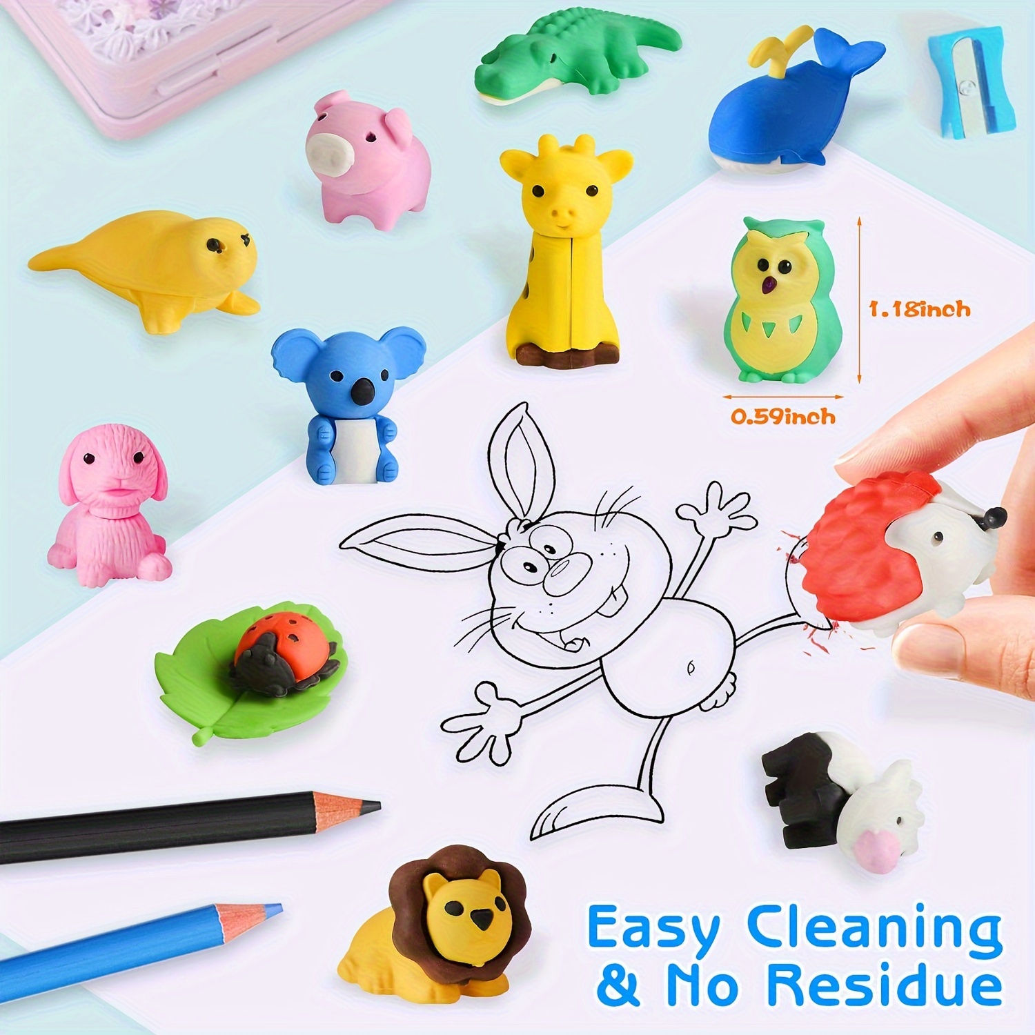 Pencil Erasers For Kids Bulk Toys Puzzle Animal Erasers 3d - Temu