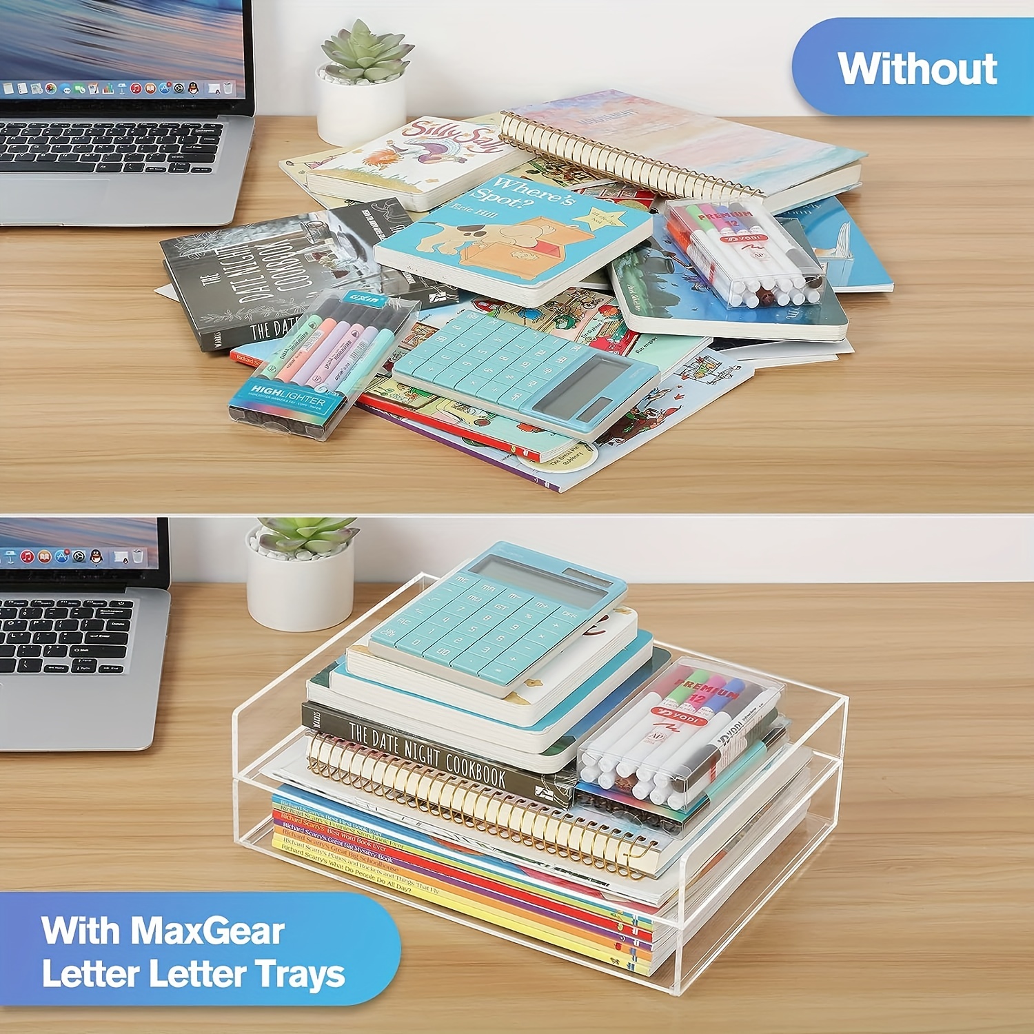 Paper Organizer Tray 2 tier Clear Acrylic Desk Organizer - Temu