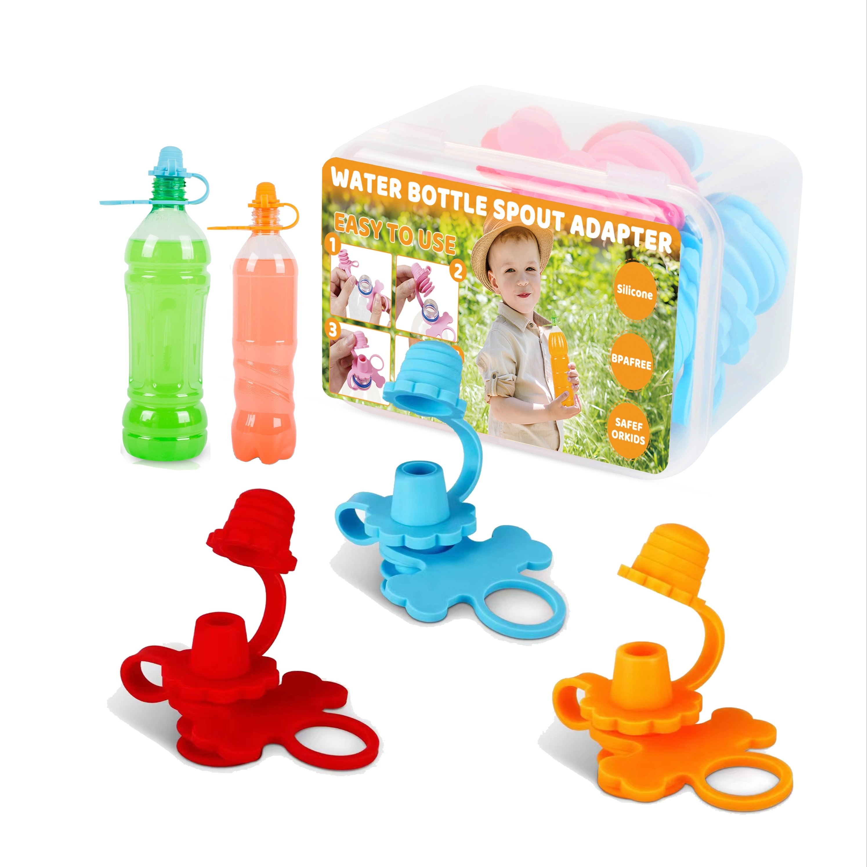 Leakproof Double Handle Silicone Baby Water Bottle