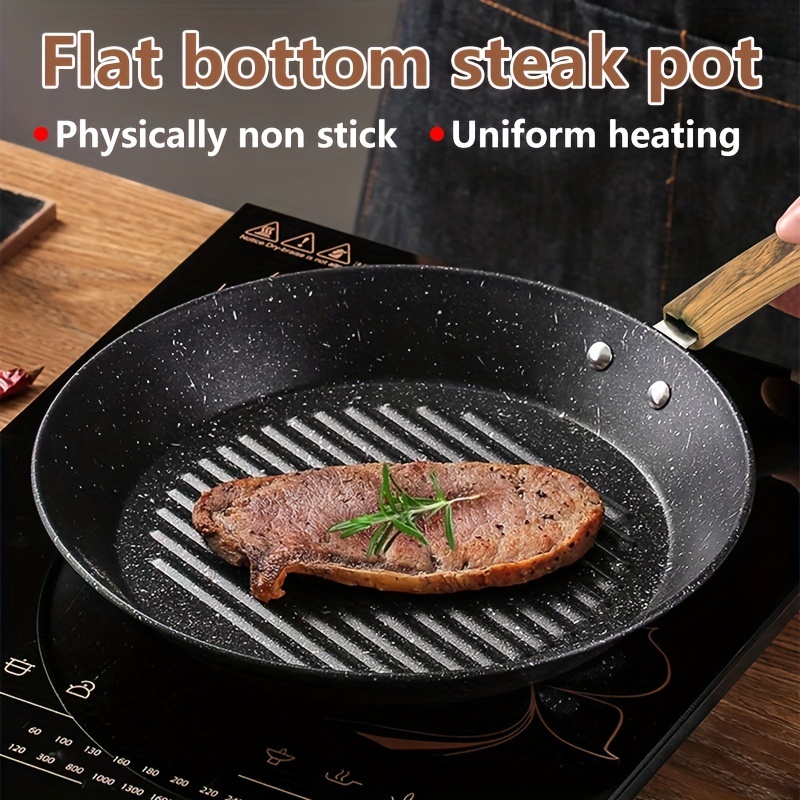 Grill Pan Round Griddle Pan, Flat Bottomed Pancake Pan Nonstick Frying Pan  for Breakfast, Breakfast Grill Pan for Stove Top, Professional Universal