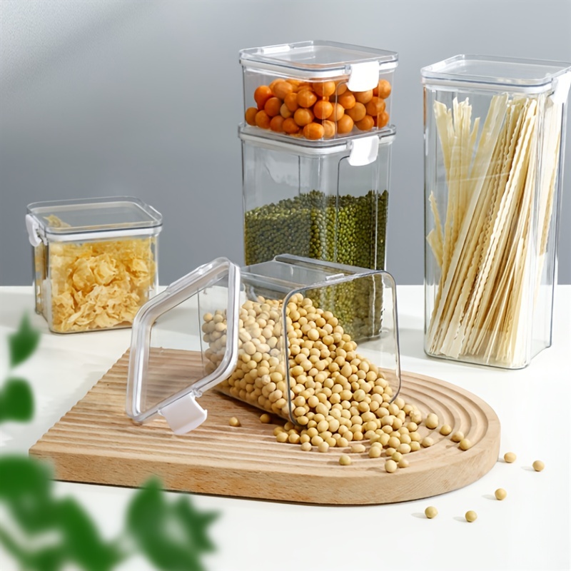 Food Storage Containers With Lids, Clear Airtight Food Jars, Transparent  Sealed Fresh-keeping Box, For Cereal, Rice, Pasta, Tea, Nuts And Coffee  Beans, Plastic Food Preservation Tank, Home Kitchen Supplies - Temu
