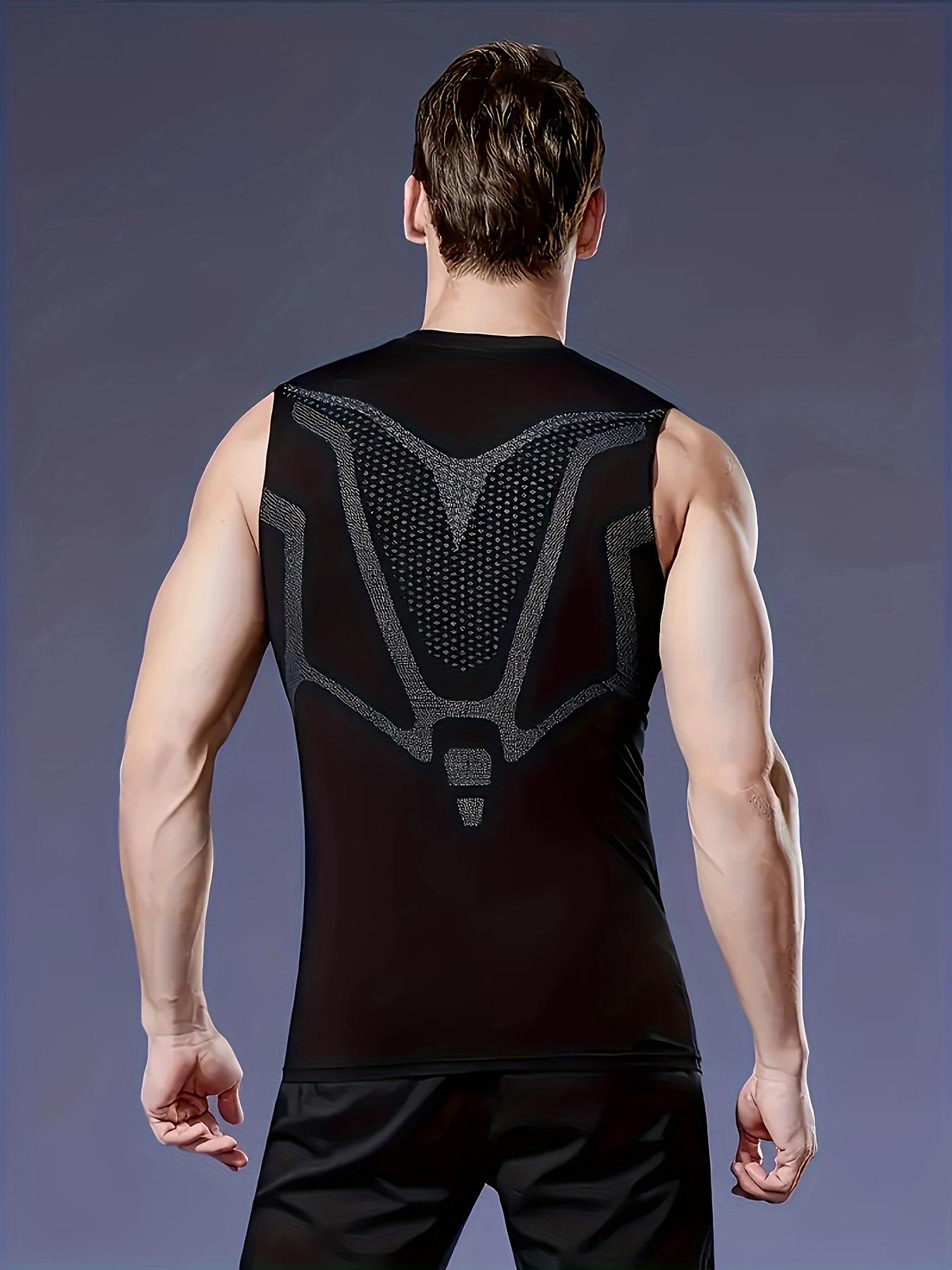 Men's Quick Dry Sleeveless Shirt Athletic Compression - Temu