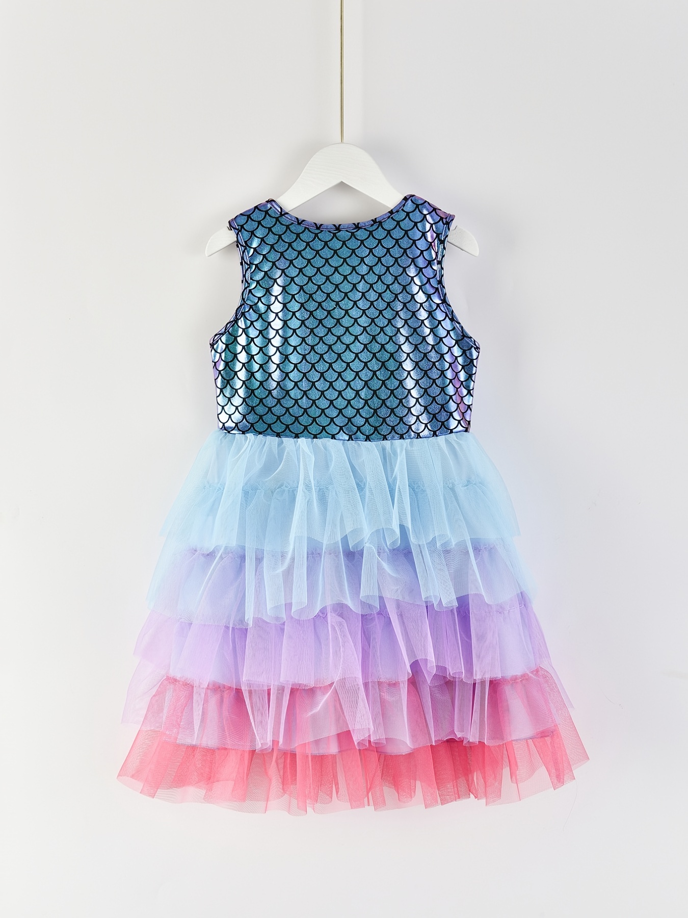 Robe de princesse sirène illuminée à Led Up, costume de sirène pour filles,  tenue de sirène de fête Tutu robe avec bandeau, costume d'anniversaire de  Noël d'Halloween