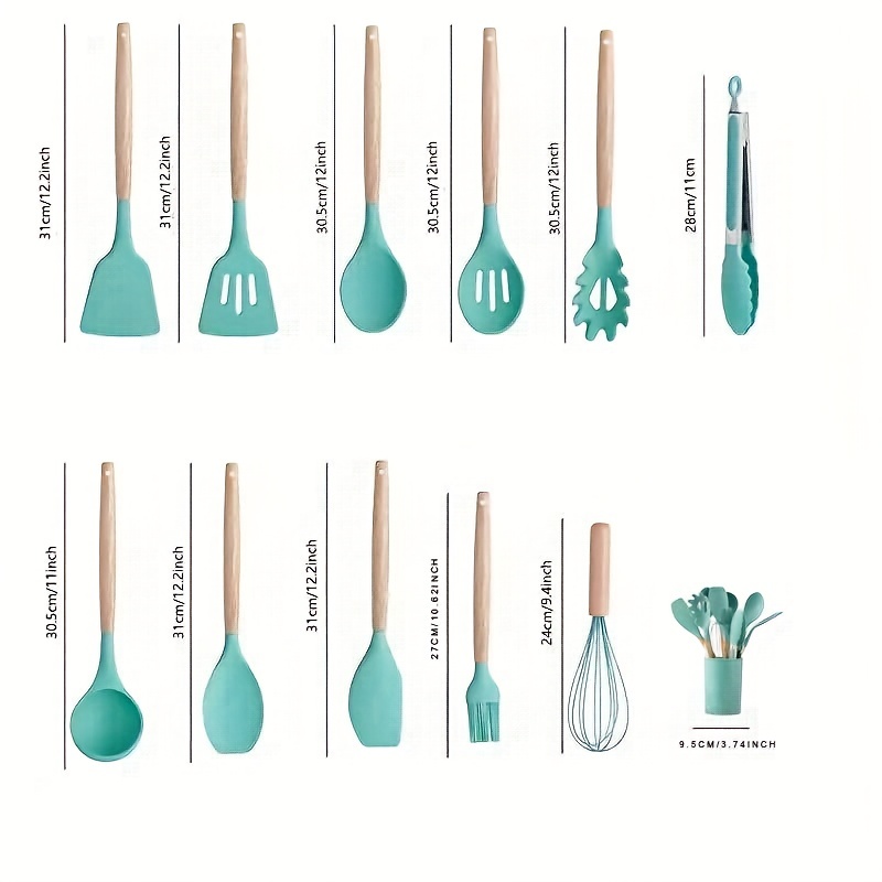 Custom 12 Piece Silicone Kitchen Cooking Utensils Tool Set - UGSS26953 -  IdeaStage Promotional Products