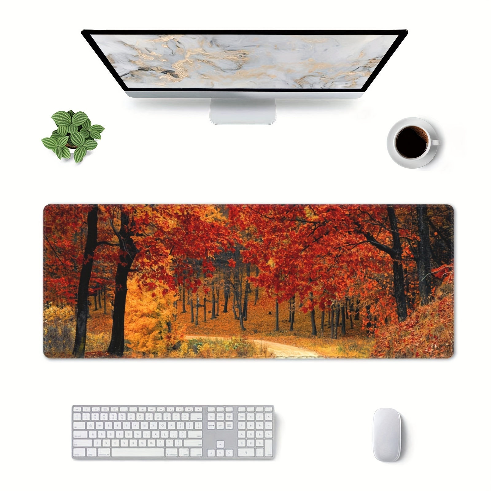 Forest Maple Leaf Desk Accessories Soft Material Comfortable Touch Ergonomic  Gaming Desk Mouse Pad Wrist Rest Design For Laptop - Temu