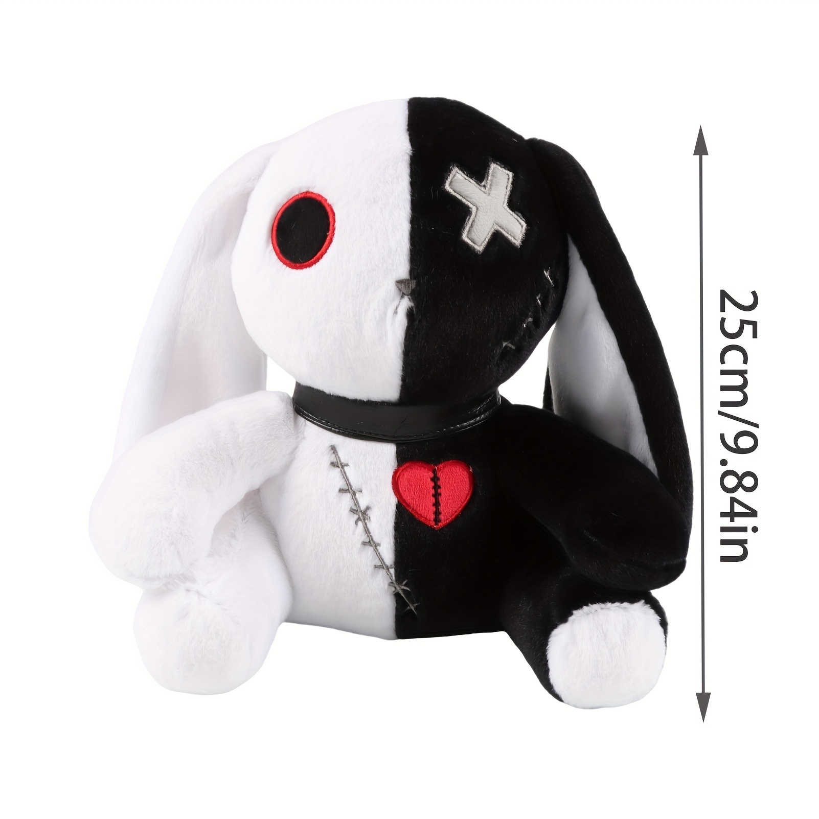 12'' Creepy Goth Bunny Plush Crazy Rabbit Plushie Toys, Spooky