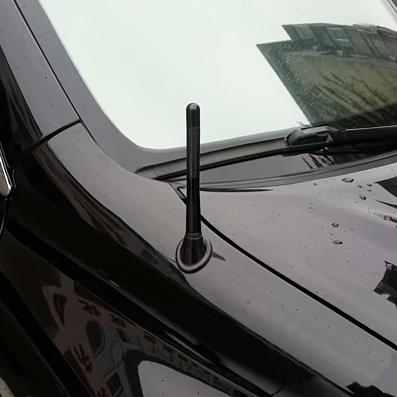 Mini antenne de voiture 4 pouces courte antenne radio en fibre de carbone  pour la plupart des voitures avec vis
