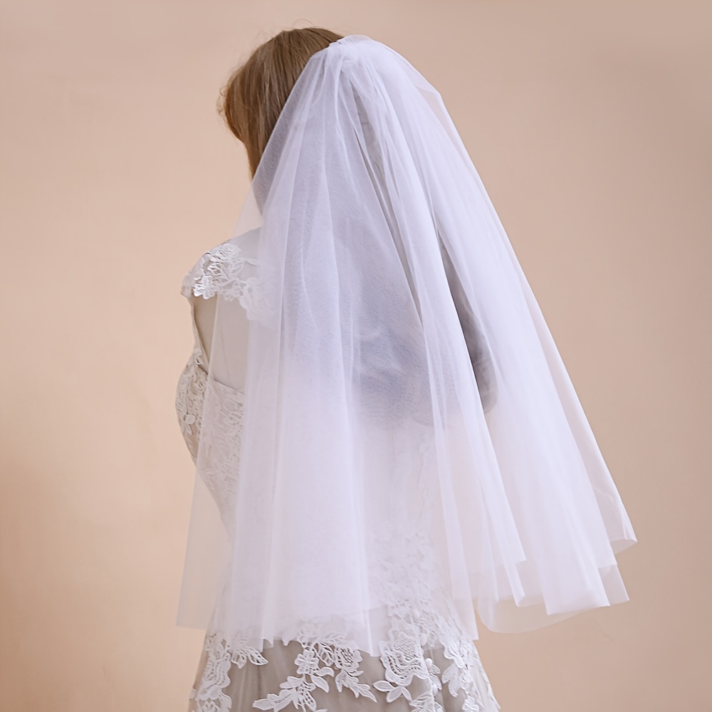 Short Small Veil With Hair Comb Bridal Wedding Gown Hair Accessories - Temu