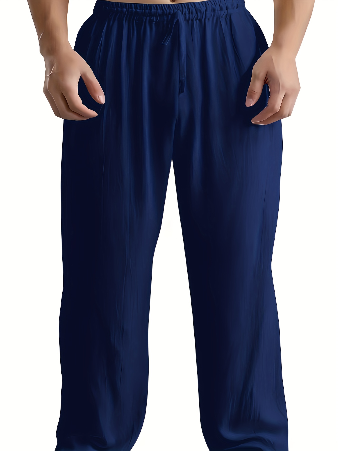 Men's Dark Blue Baggy Cotton Pants