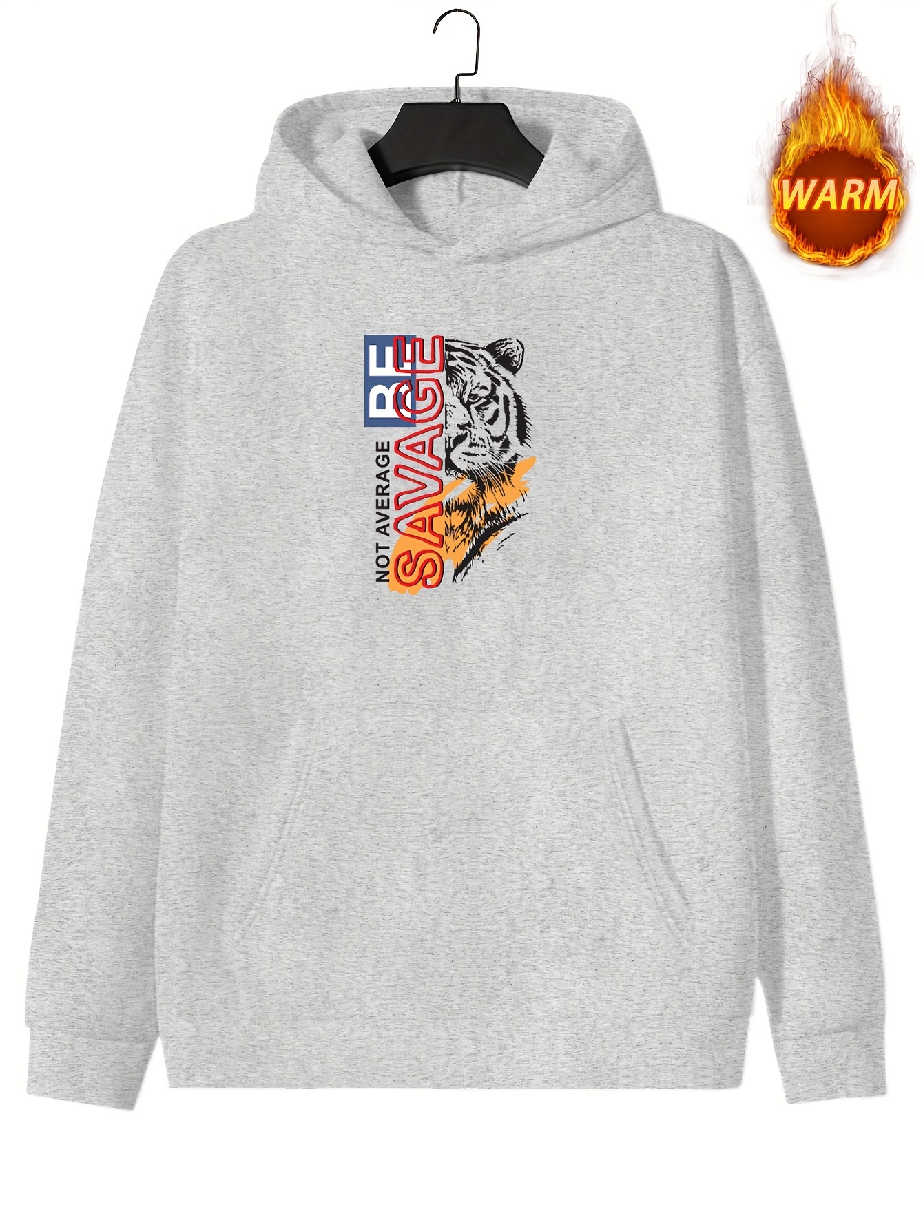 Savage Tiger Print Hoodies For Men, Graphic Hoodie With Kangaroo Pocket,  Comfy Loose Trendy Hooded Pullover, Men's Clothing For Autumn Winter - Temu  United Kingdom