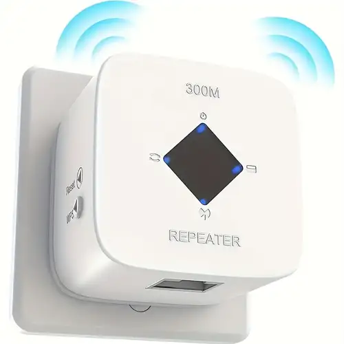  Extensor WiFi, señal de largo alcance, amplificador WiFi para  el hogar por 4 súper antenas, amplificador de 2.4 GHz, repetidor  inalámbrico con puerto Ethernet de Internet, cobertura de hasta 9200 pies