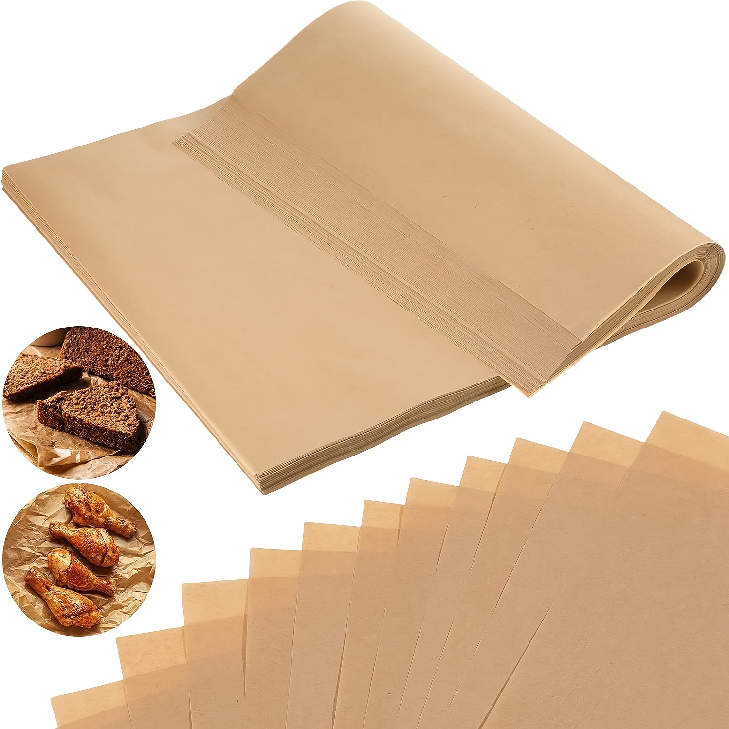 Premium 12x16 Inch Parchment Paper Sheets 50-Pack Precut Unbleached Baking  Pa