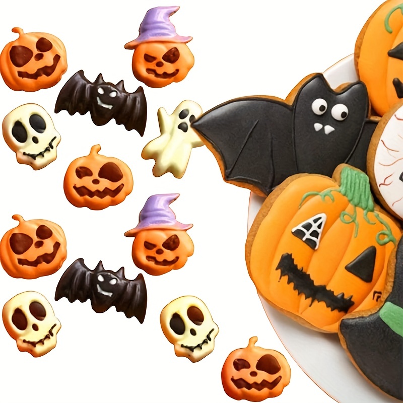 DIY Creative Bat Skull Funny Pumpkin Cookies Chocolate Mold Silicone Cookie  Candy Halloween Mold Cake Decorating Baking Tools